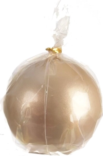 Decorative sphere candle in champagne color, 8 cm