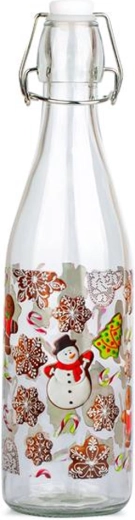 Stiklinis butelis su klipsiniu uždarymu TORO 260 ml – meduolių motyvas