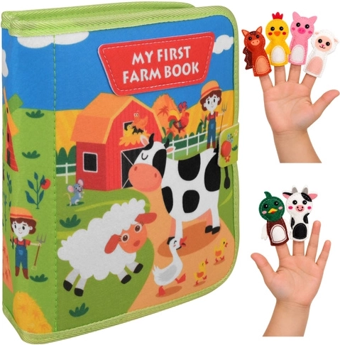 Manipuliacinė sensoromotorinė knygelė „Farma“ Kruzzel – 1 vnt.