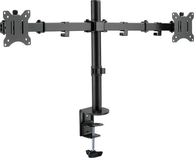 Stalinis laikiklis dviem monitoriams 17–32" su 390 mm svirtimis LogiLink – 1 vnt.
