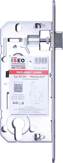 Mortise lock with cylinder ISEO 90/50/22/230 reversible