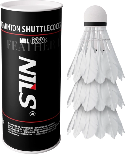 Badmintono plunksniniai kamuoliukai su LED Nils NBL6223, 3 vnt.