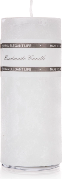 Balta cilindrinė žvakė 5 × 12 cm su ilgu degimo laiku