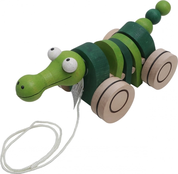 Medinis tempiamas žaislas Krokodilas