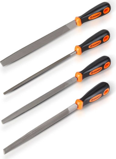 Set of hand files 200 mm, 4 pieces