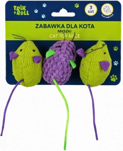 Žaislas katei – pelės, 3 vnt.