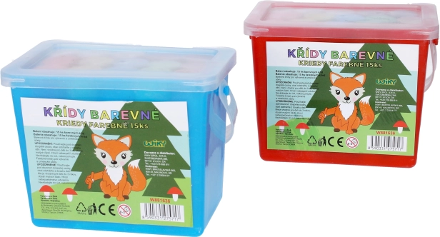 Colorful Sidewalk Chalk in a Bucket – 15 pcs