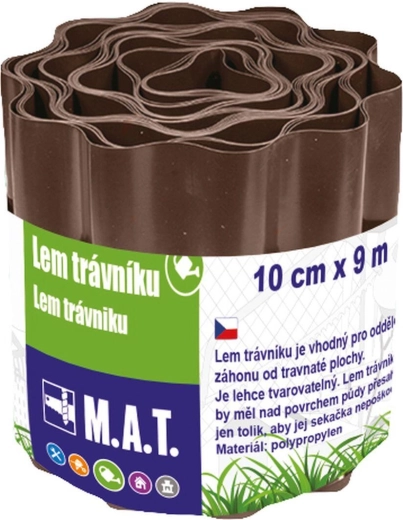 Plastikinis vejos bortelis 10 cm x 9 m, rudas