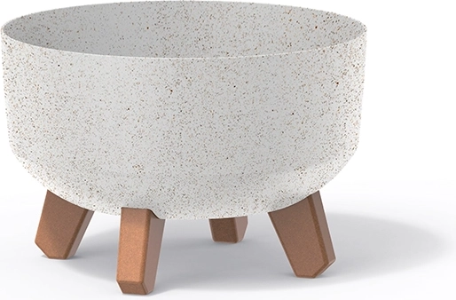 Gracia Low Eco Wood Planter 23.5 cm – white
