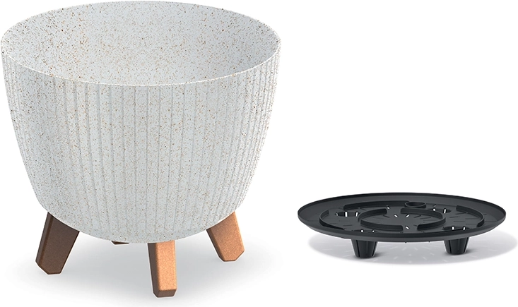 Gėlių vazonas Lamia Eco Wood 28,8 cm baltas