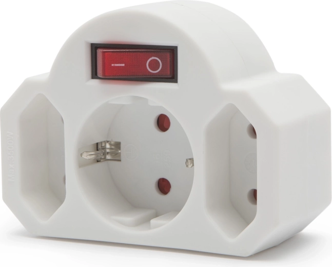 Triple socket splitter with switch