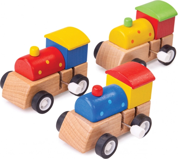 Spalvotas medinis traukinukas Bigjigs Toys