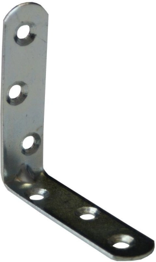 Angle bracket with embossing 80 × 18 × 2 mm, white zinc-plated