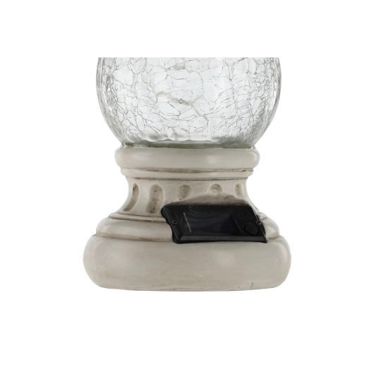 Solar garden light with angel and crackle glass