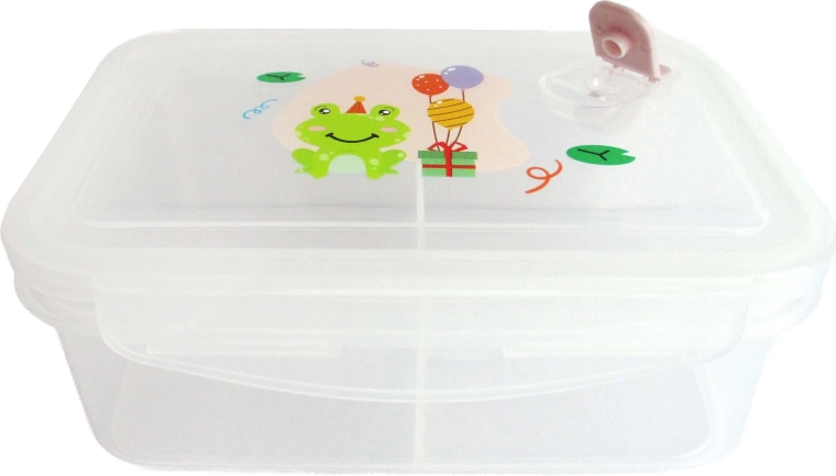 Plastic food container with frog design, 830 ml