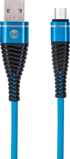 Forever Shark Blue micro USB data cable 1 m, 2 A, blue