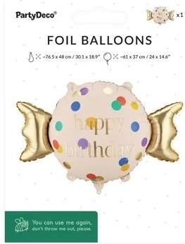 Foil balloon candy with "Happy B-day" text 61 × 37 cm