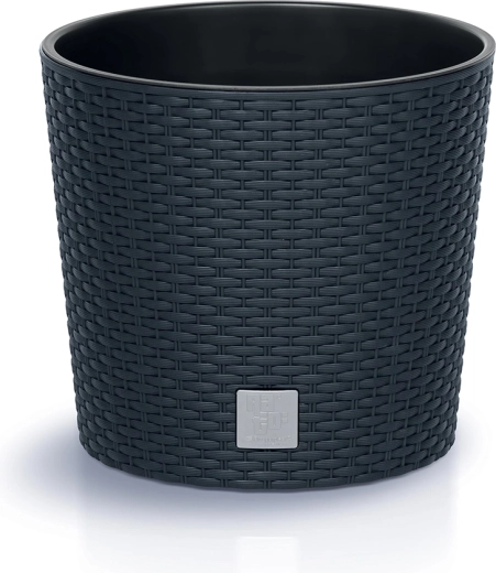 Rato Round Flowerpot with Insert 30 cm – Anthracite
