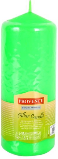 Green paraffin pillar candle 65 × 160 mm