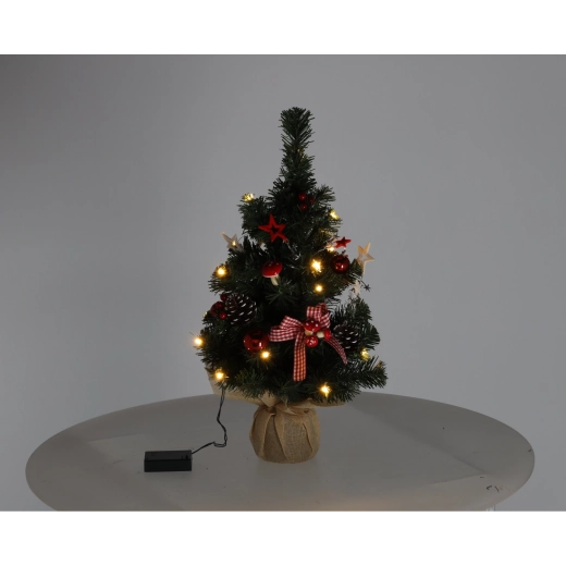 Christmas decoration Choinka Bożonarodzeniowa – light-up tree 50 cm, 20 LEDs, red-white