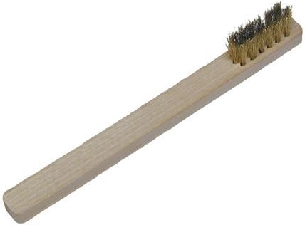 Wire Brush with Long Handle MAZÁČEK, 3 Rows, Brass Wire 0.15 mm