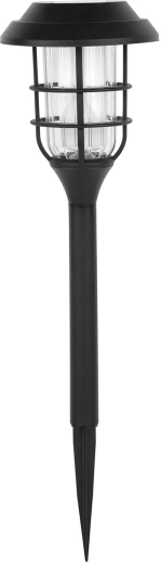 Saulės sodo lempa su smeigu, 12 LED, juoda