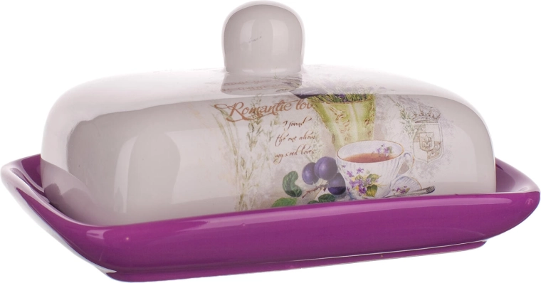 Ceramic Butter Dish Lavender 17.5 × 13 cm