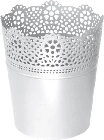 Lace flowerpot 18 cm white