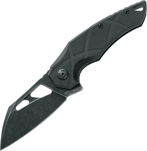 Fox Knives Edge Atrax sulankstomas kišeninis peilis 8 cm stonewash juodas G10