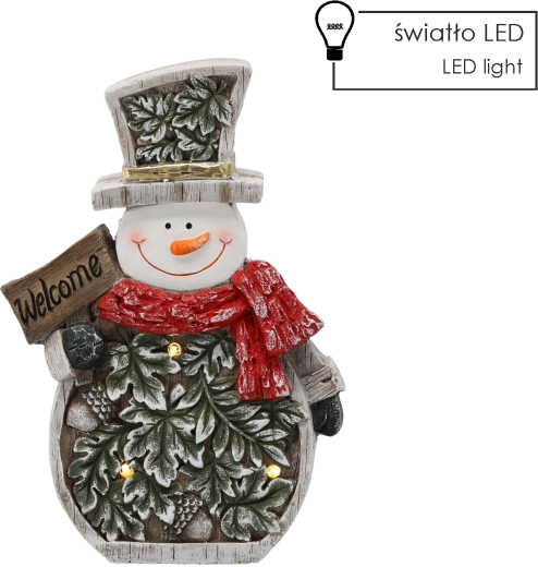Christmas figurine snowman with leaves LED