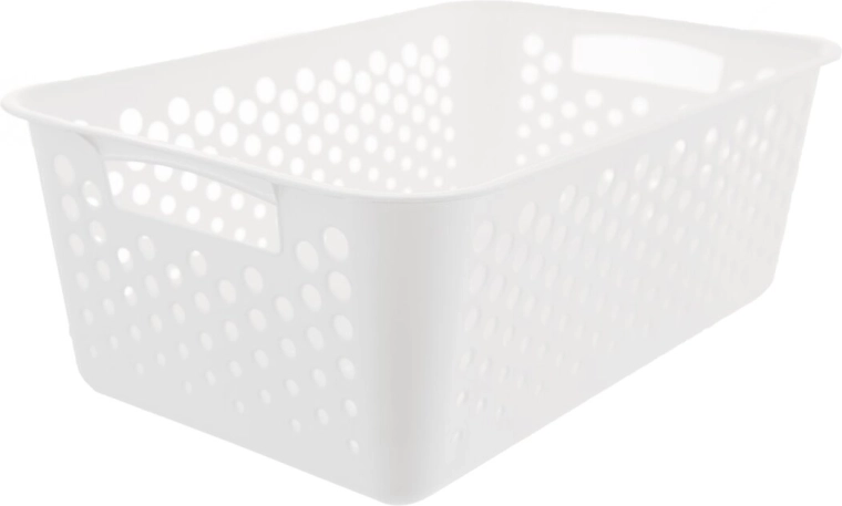 Art storage basket made of UH plastic, white, 30 × 20 × 11 cm