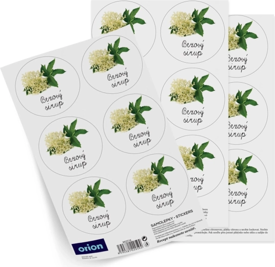 Bottle labels – Elderflower syrup, 18 pcs (CZ)