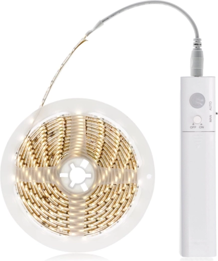 Solight LED šviesos juosta su judesio ir šviesos jutikliu, 1 m, maitinama baterijomis