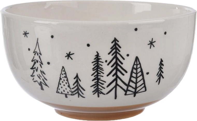 Dolomite serving bowl in the shape of a Christmas tree, 14 cm, white/beige
