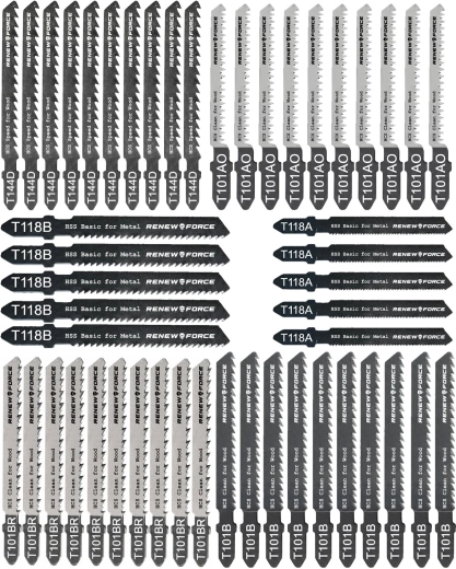 Renew Force Jigsaw Blade Set, 50 Pieces