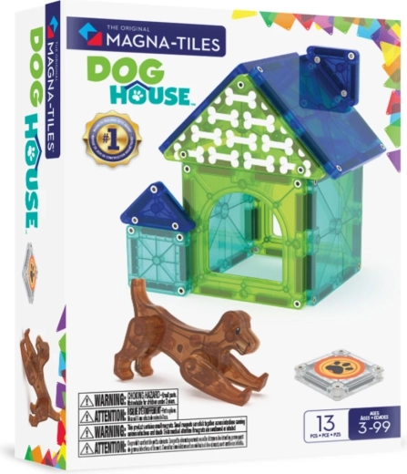 MAGNA-TILES Magnetic Building Set – Dog House (13 Pieces)