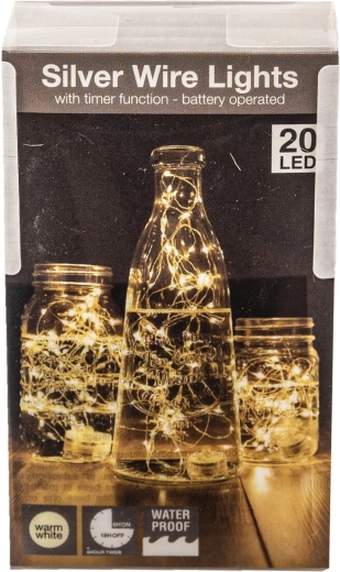 LED švieselės vandeniui geltonos 20 LED