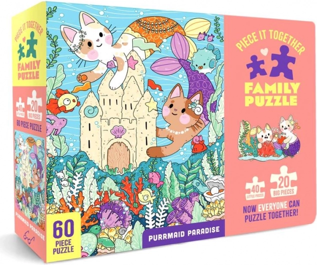 Šeimos dėlionė Purrmaid Paradise, 60 dalių – Chronicle Books