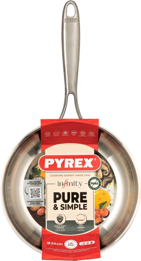Nerūdijančio plieno keptuvė Pyrex Infinity 24 cm