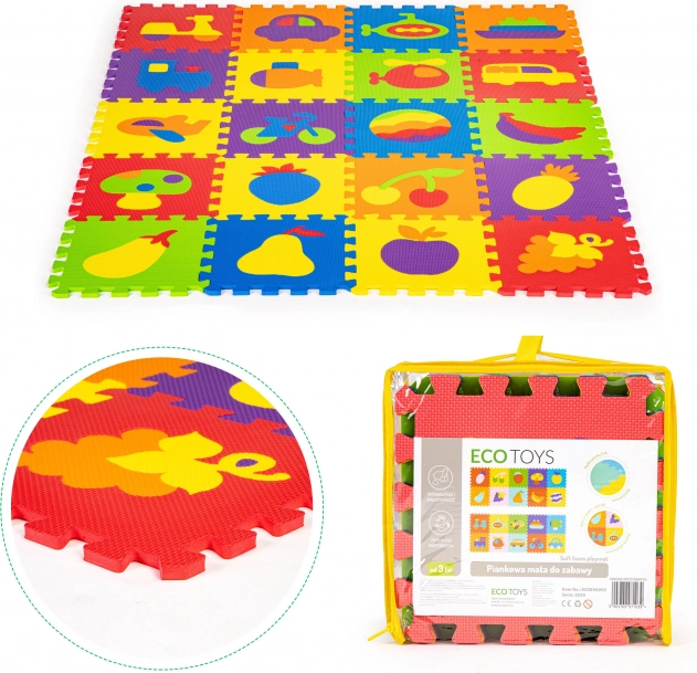 EVA edukacinis putų kilimėlis dėlionė, 20 dalių, 148 × 119 cm ECOTOYS