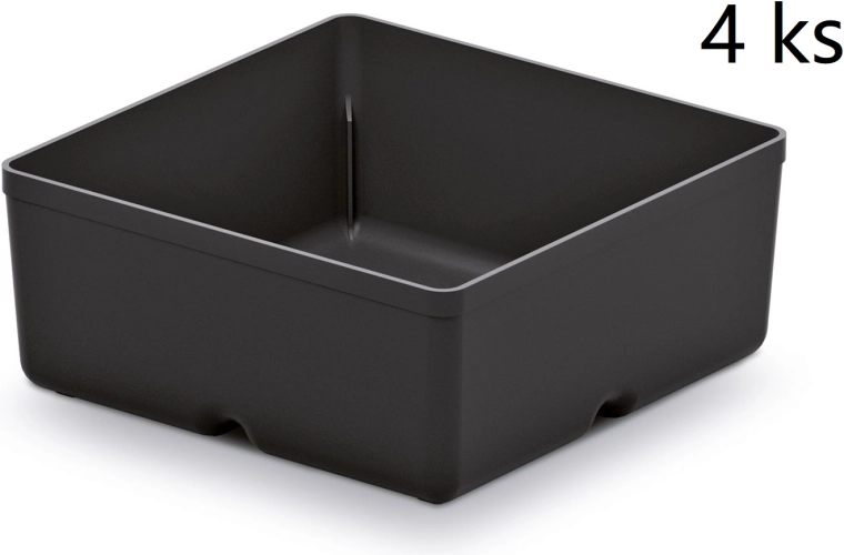 Plastikinių įrankių dėžučių rinkinys Unite Box, juodas, 4 vnt.