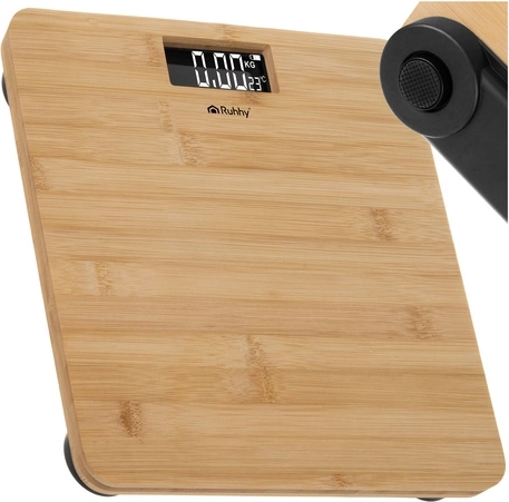 Bambukinės asmeninės svarstyklės su LCD ekranu 180 kg