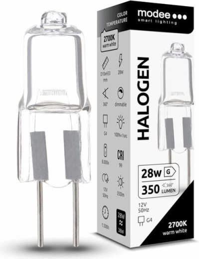 Modee ECO halogeninė lemputė G4 28 W, 350 lm, šiltai balta, reguliuojamo ryškumo