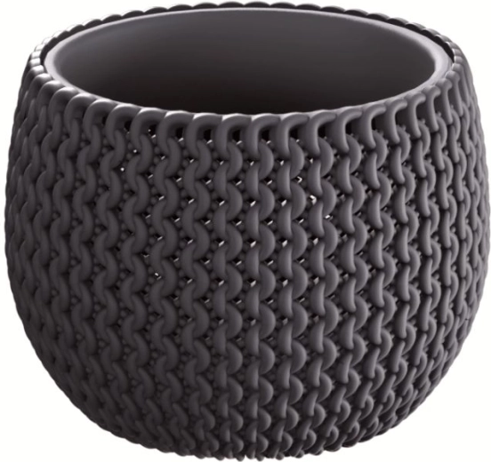 Gėlių vazonas Splofy Bowl su įdėklu 18 cm – antracito