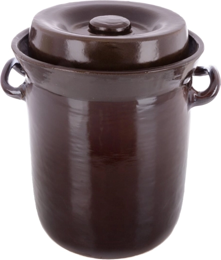 Ceramic fermentation crock (sauerkraut crock) 15 L with lid