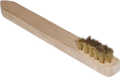 Wire brush MAZÁČEK, brass, 3 rows, small, wire diameter 0.15 mm