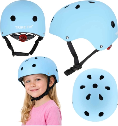 Vaikiškas dviratininko šalmas TRIKE FIX su LED, dydis M (55–58 cm), mėlynas