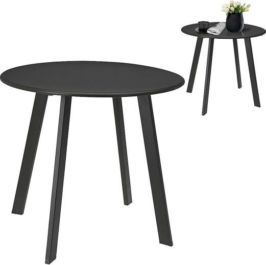 Apvalus metalinis balkono staliukas 50 × 45 cm, pilkas