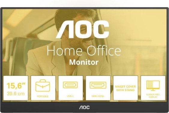 Portable 15.6" IPS Monitor with Mini HDMI, USB-C and Speakers