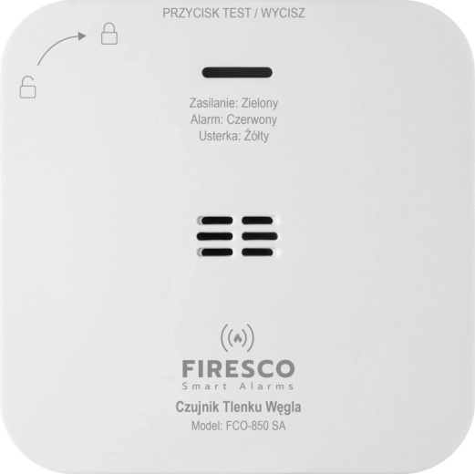 Autonominis anglies monoksido detektorius Firesco FCO-850 SA (tarnavimo trukmė 10 metų)